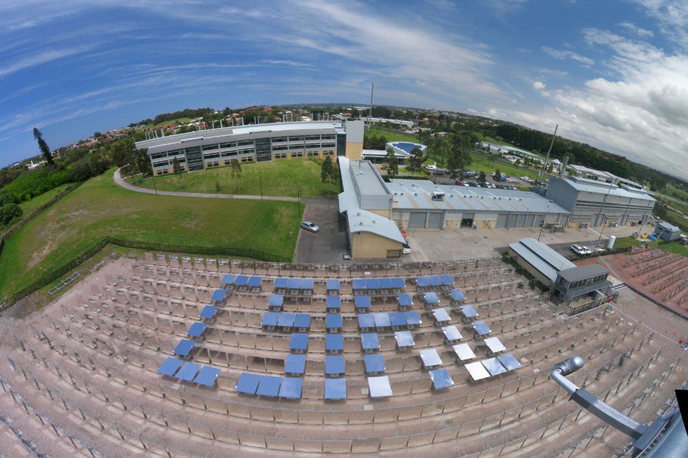 Solar panels in a field